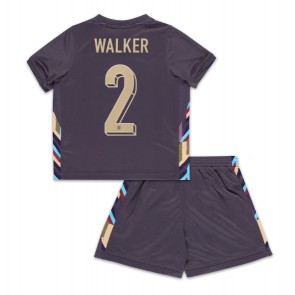 Anglie Kyle Walker #2 Dětské Venkovní dres komplet ME 2024 Krátký Rukáv (+ trenýrky)